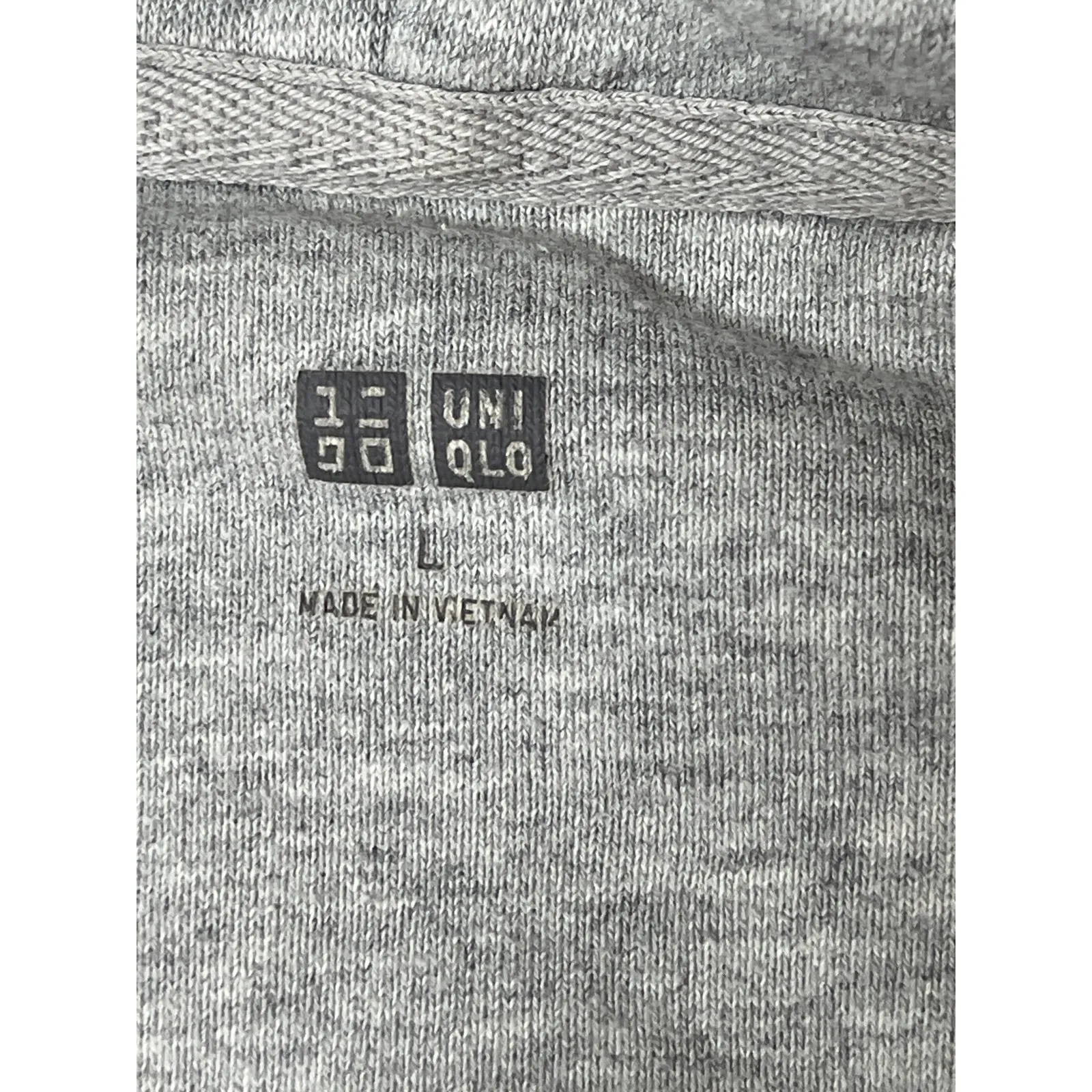 Uniqlo Women's Heather Gray Long Sleeve Hoodie Full Zip Sweatshirt Top Size L - Image 3