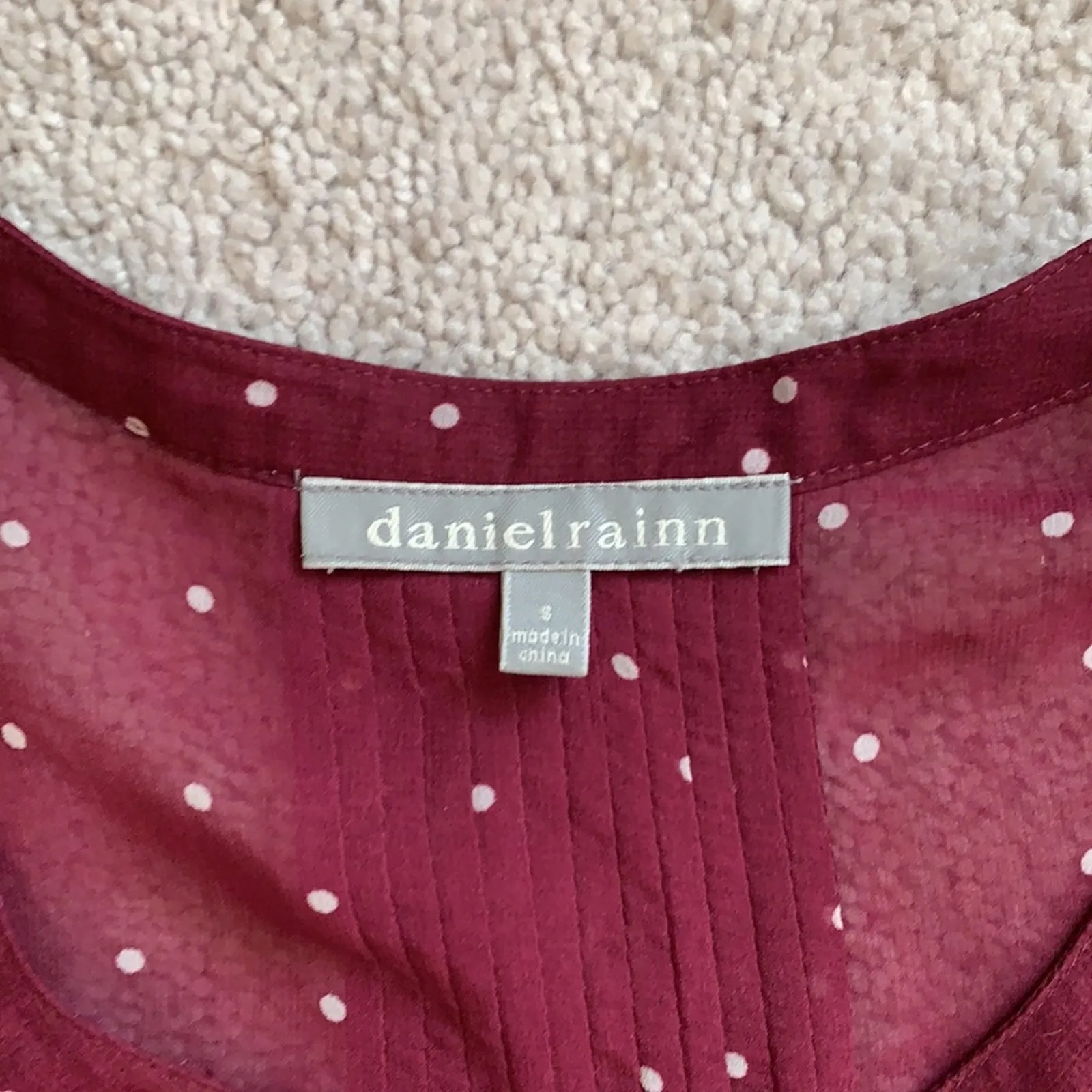 Daniel Rainn Sheer Polka Dot Blouse Sz S - Image 6