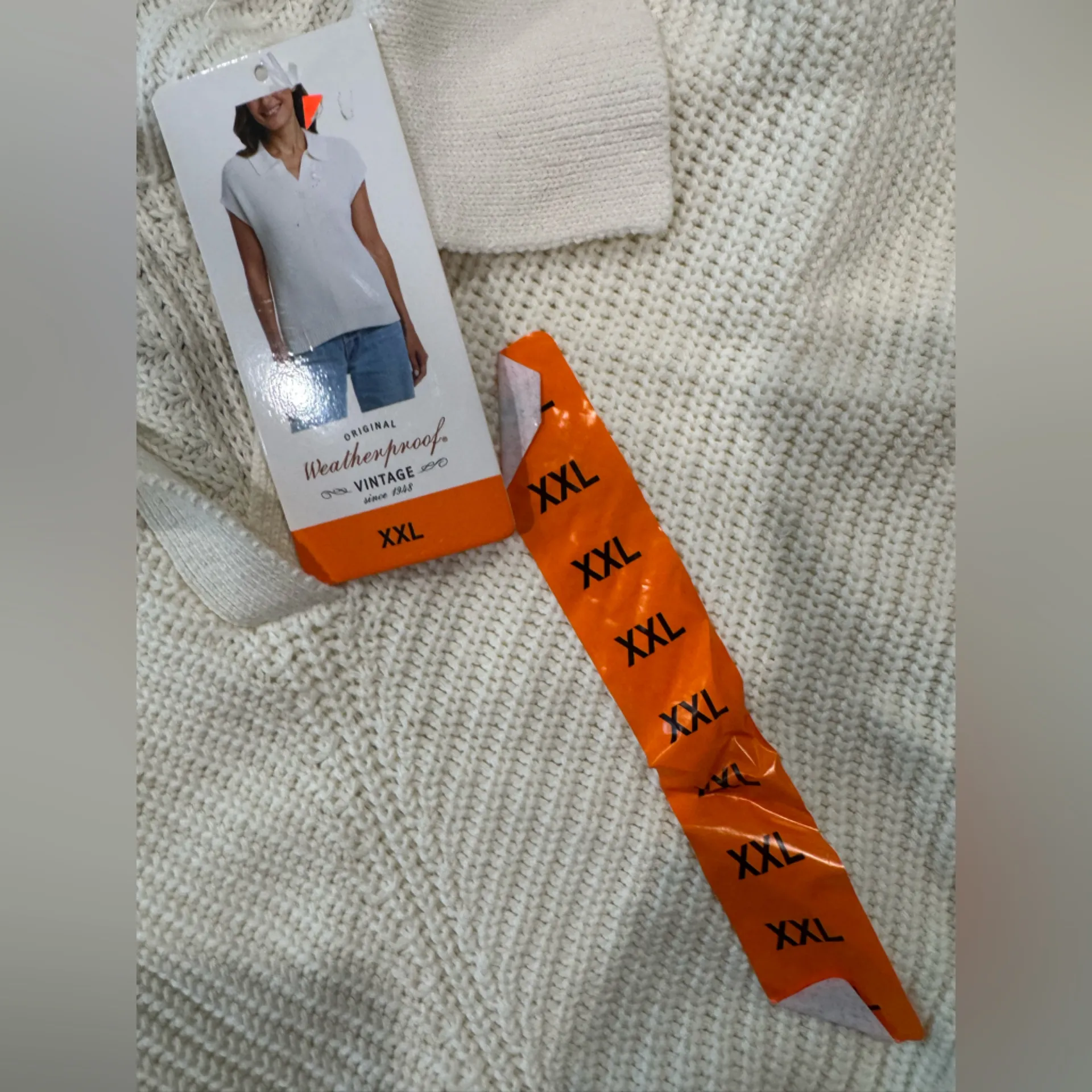 Weatherproof Vintage Cream Knit sleeves Sweater XXL - Image 6