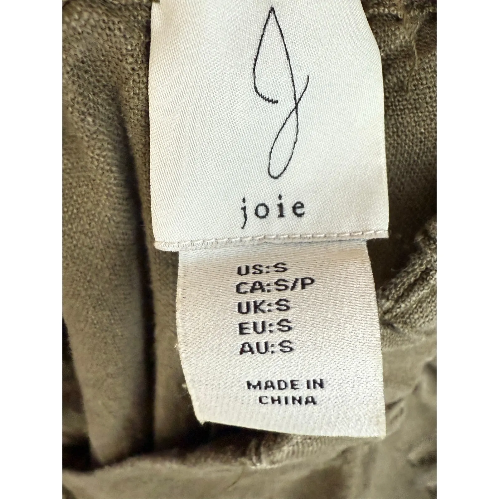 Joie Linen Blend Pants Women S Olive Green Wide Leg Cropped Beachy Coastal - Image 10