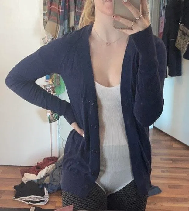 Navy Blue Cardigan  - Image 2