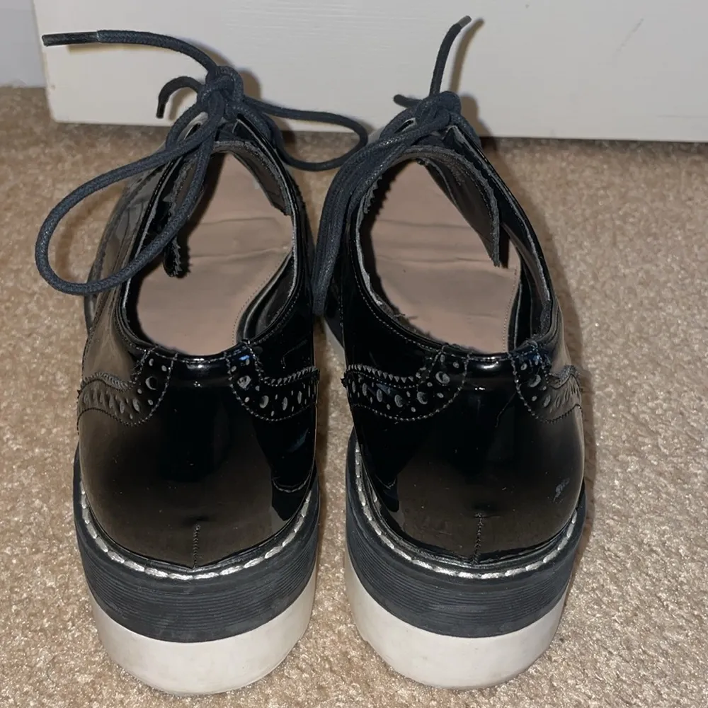 Womens Zara Chunky Platform Patent Leather Oxford Derby Shoes - Image 6