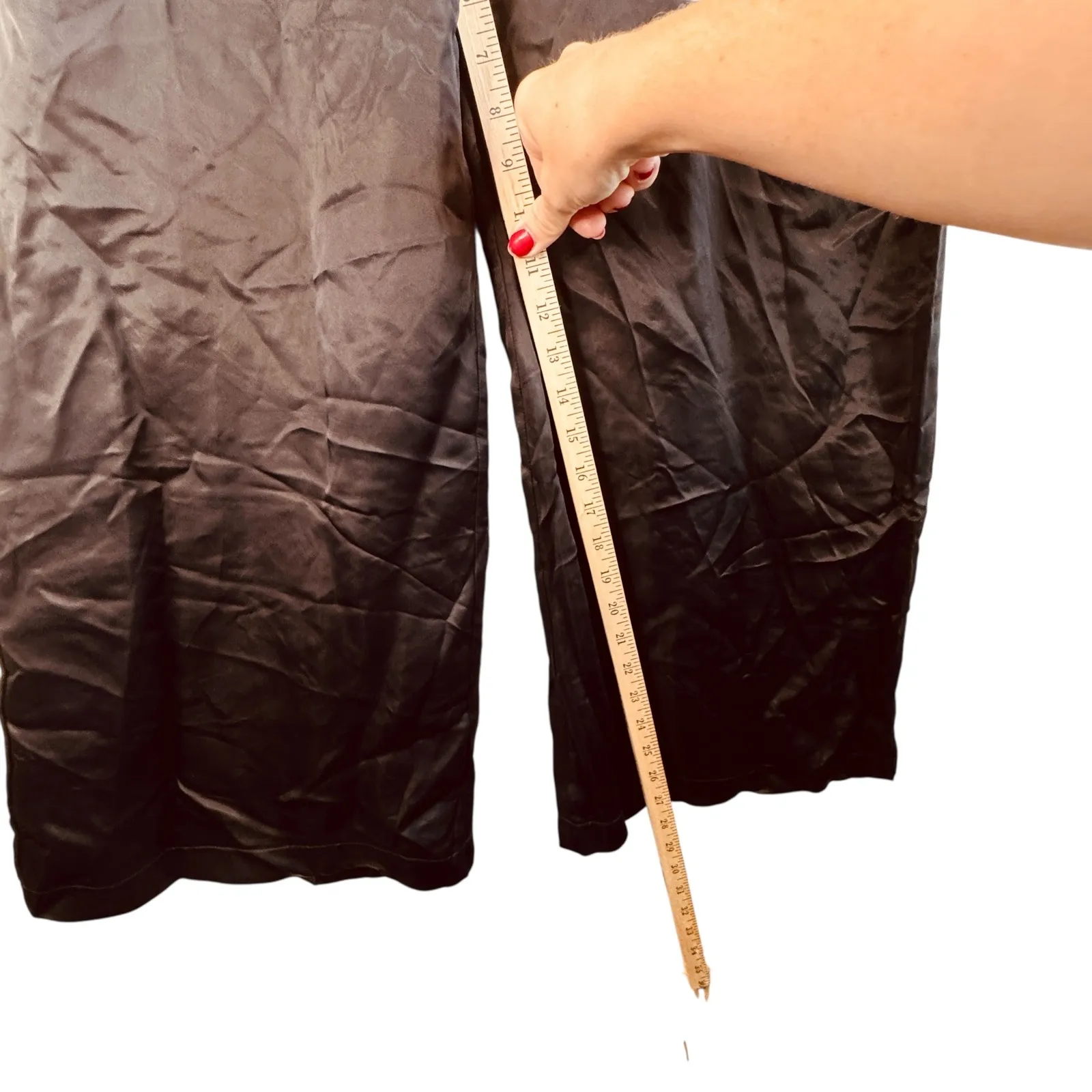 Athleta Calm Cool Jumpsuit XXS Black Cupro Wide Leg Strappy Minimalist Chic Flow - Image 7