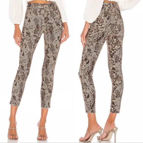 FREE PEOPLE High Rise Snakeskin Print Cropped Skinny‎ Jeans Size 29 - Image 2