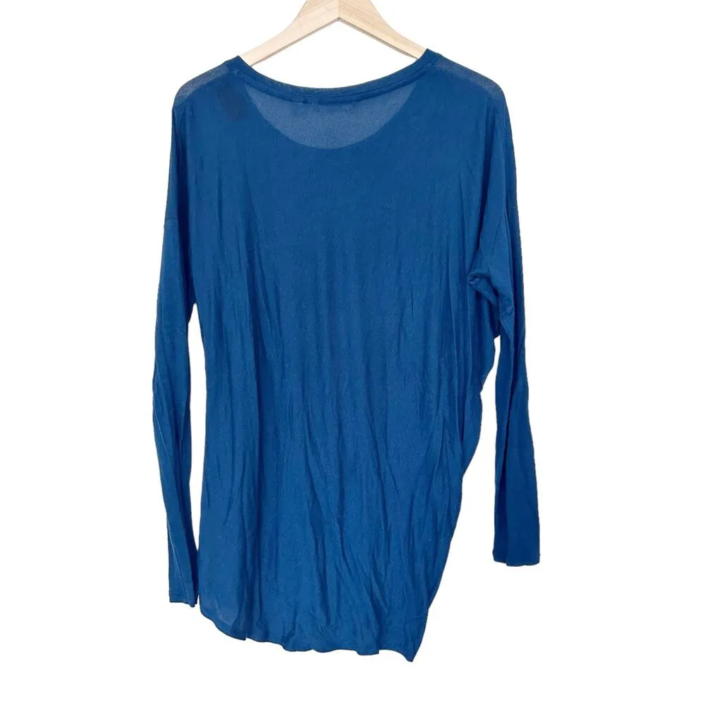 Athleta Blue Threadlight Asym Relaxed Long Sleeve Shirt Sz XS - Image 5