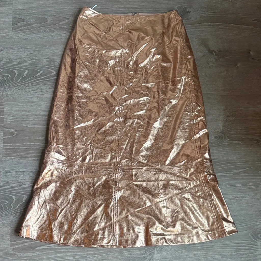 Tuckernuck Gold Metalic London Midi Skirt - Image 2
