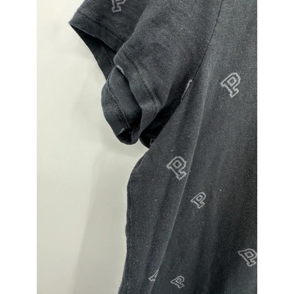 Victoria's Secret PINK Black Printed Short Sleeve Tee Shirt Women's Size Large L - Image 4