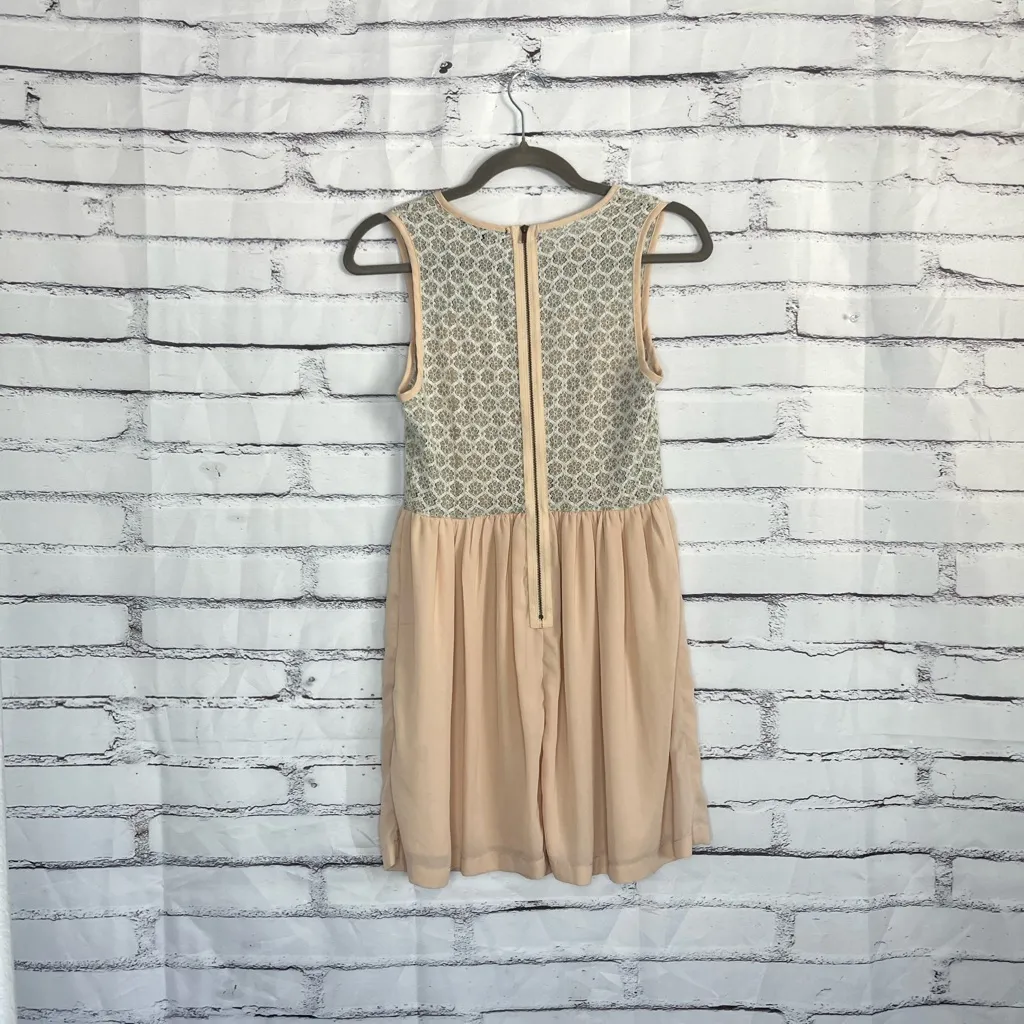 Love Culture Fit & Flare Lace Panel Dress Beige Pink Women’s S Sleeveless Boho - Image 10
