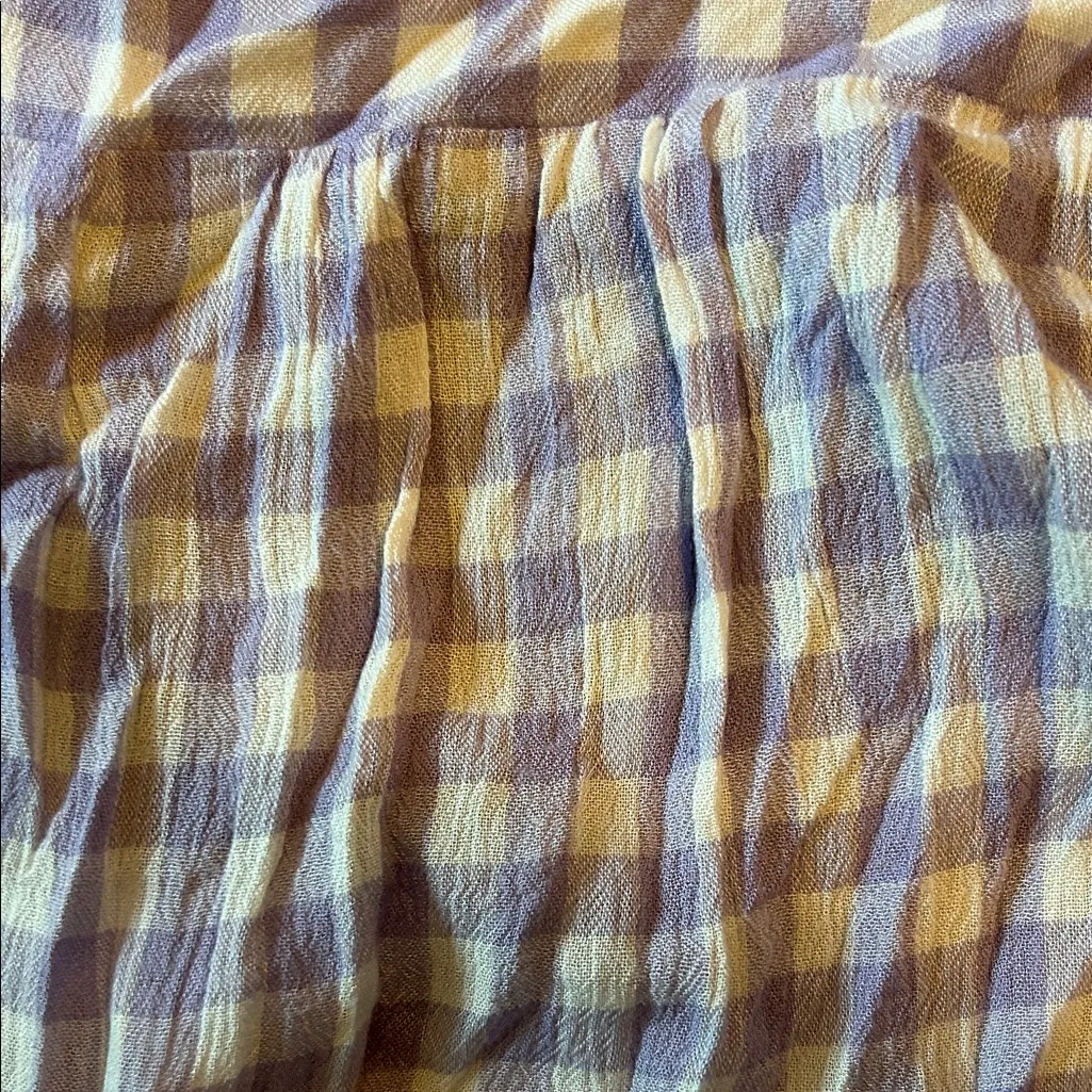 Chic Lavender Checkered Mini Dress Purple - Image 4