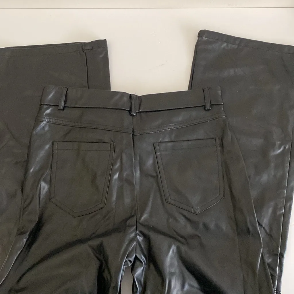 Women’s pleather pants black boot cut size Medium 28” faux leather sexy - Image 6