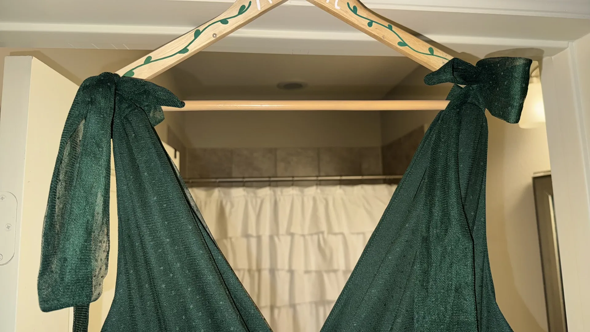 Dark Green Layered Midi Dress - Image 2