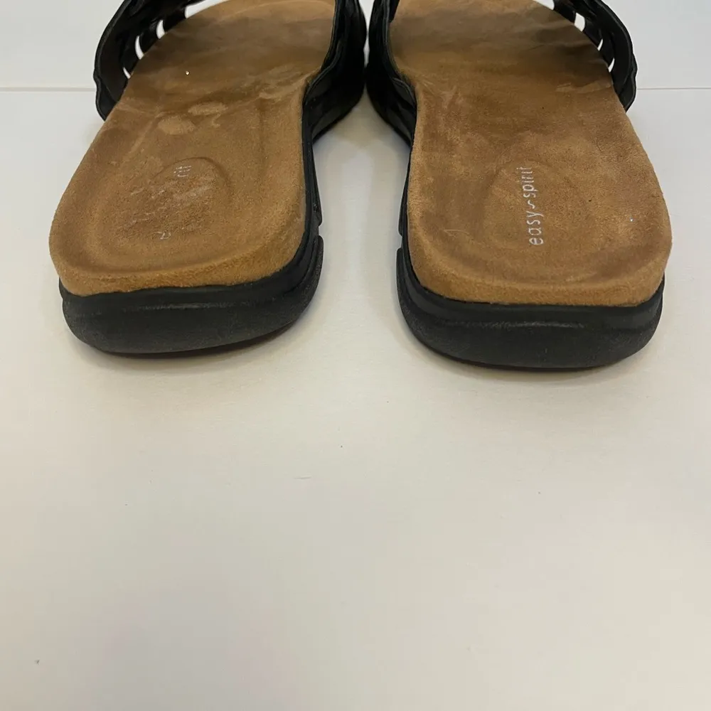 Easy Spirit Black Semarsha Braided Leather Upper Slip on Sandals Slides Sz 8 - Image 9