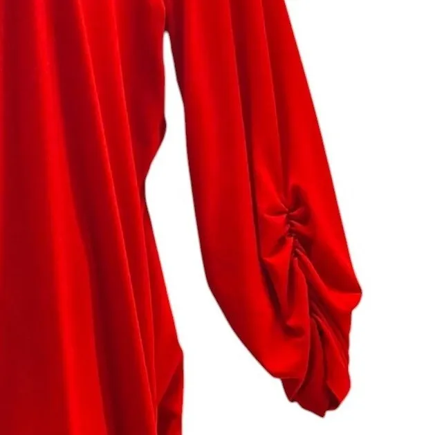 Susan Graver Women Tunic Blouse XL Feminine Romantic Ruched Detail Stretchy Knit - Image 5