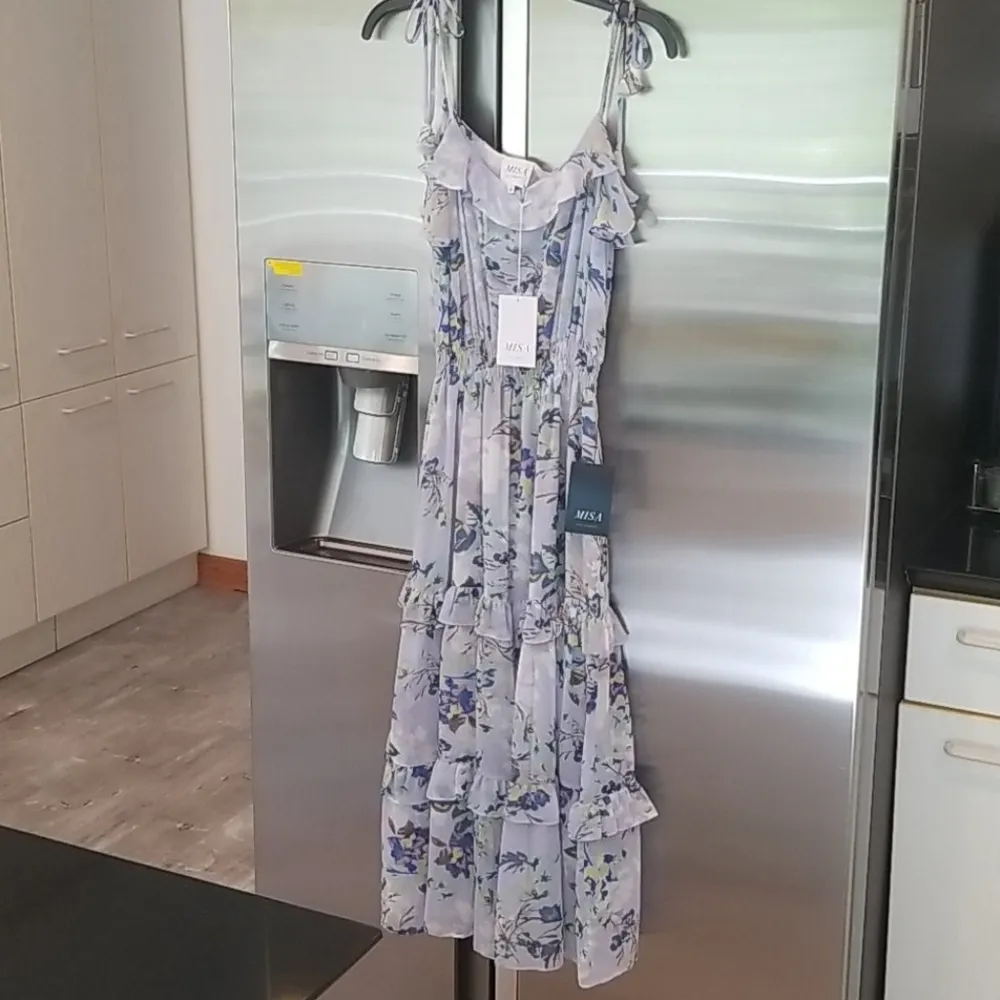 đź’•MISA LOS ANGELESđź’• Inae Dress Chiffon Tiered Ruffle Viscose M Medium NWT - Image 12