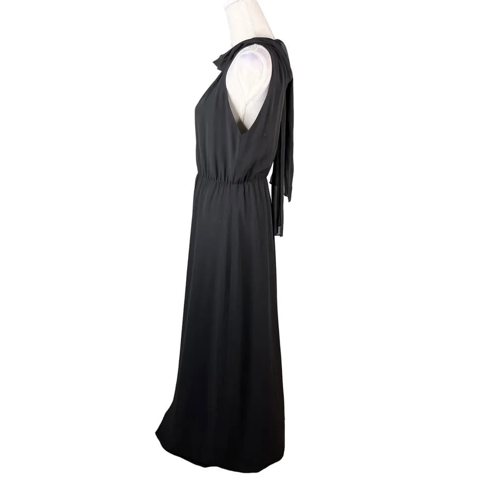 Ceremony by Joanna August Black Maxi Dress M Scarf Special Occasion Size M - Image 11