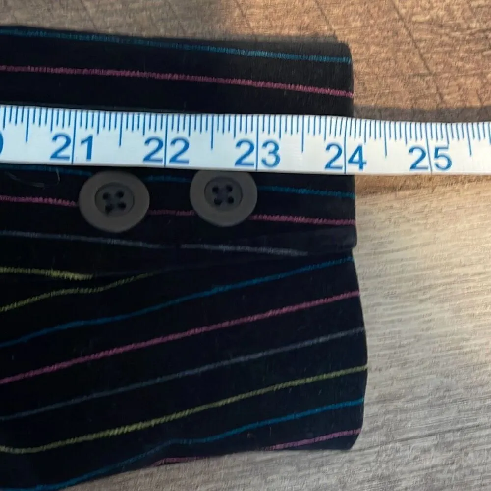 CASLON women's multi color striped black VELVET  BLAZER JACKET size Large Petite - Image 11