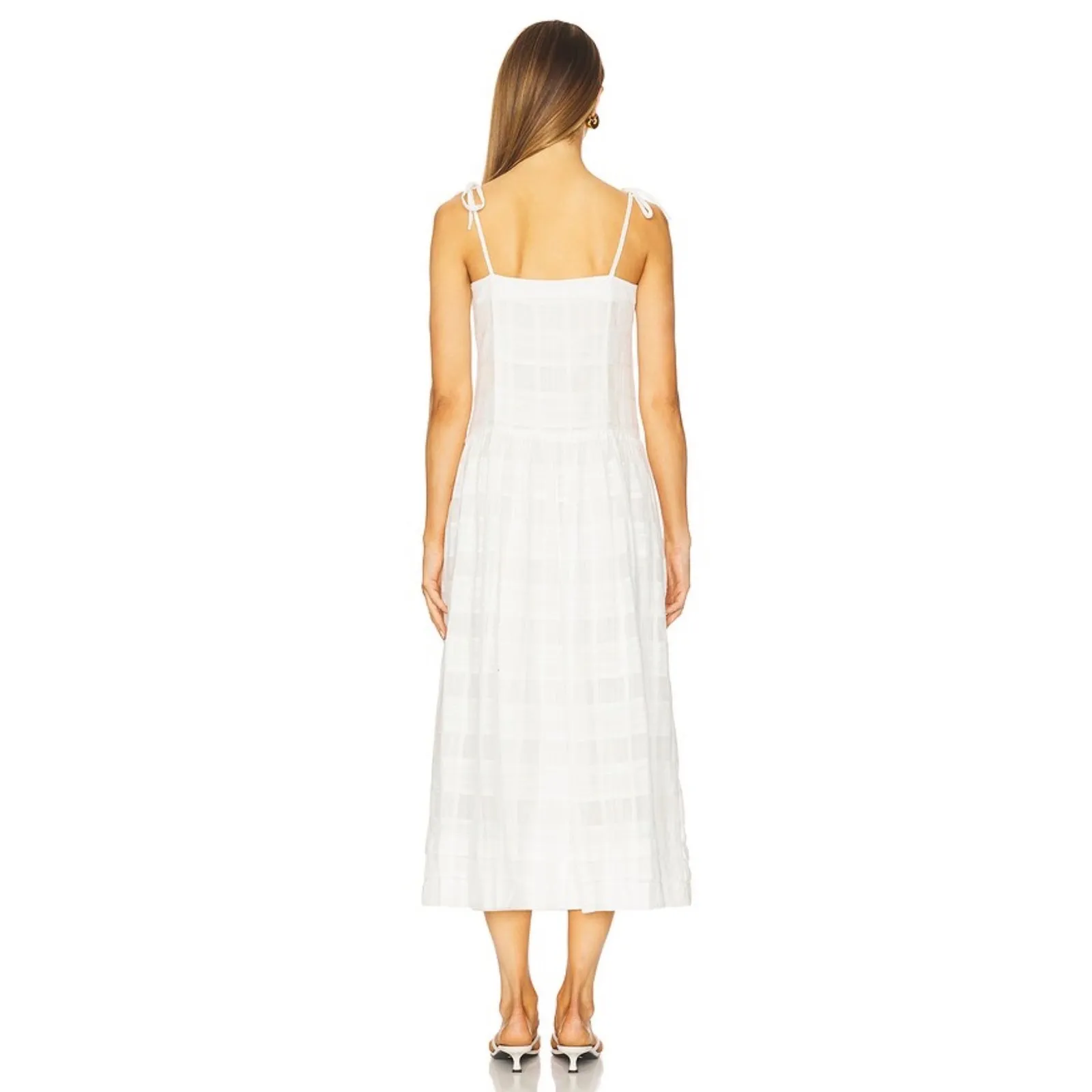 Rag & Bone Presley Plaid Midi Dress White Size 4 New - Image 3