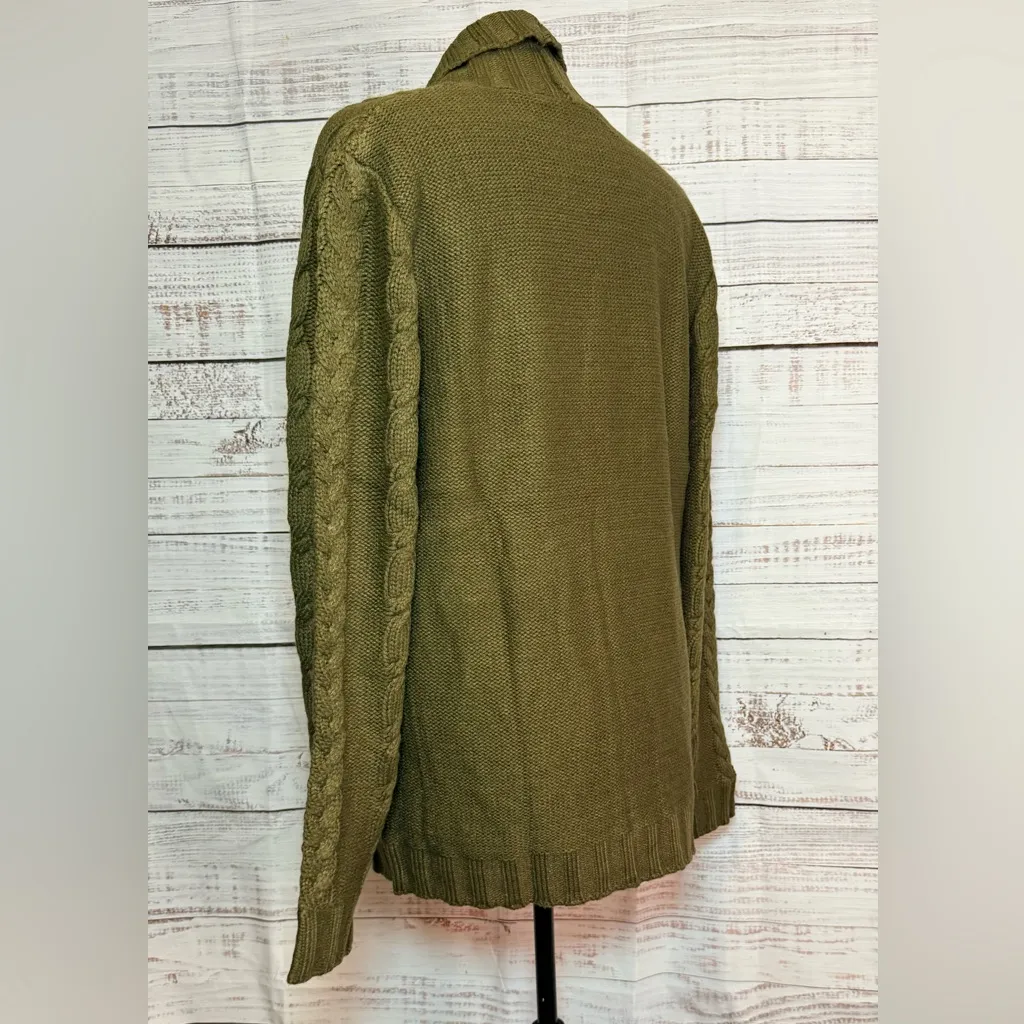 Green Cable Knit Cardigan - Image 2