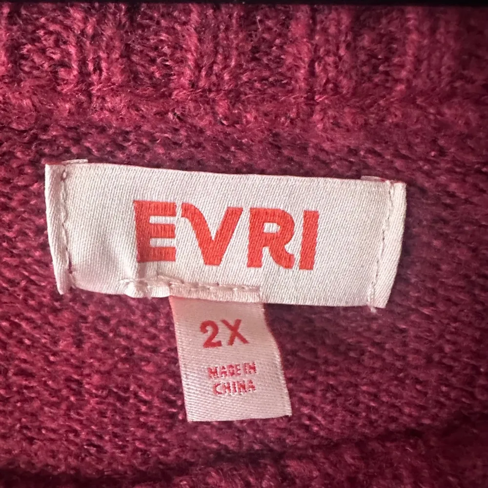 EVRI Red Knit Ribbed Pullover Sweater Women’s Size 2X - Image 5