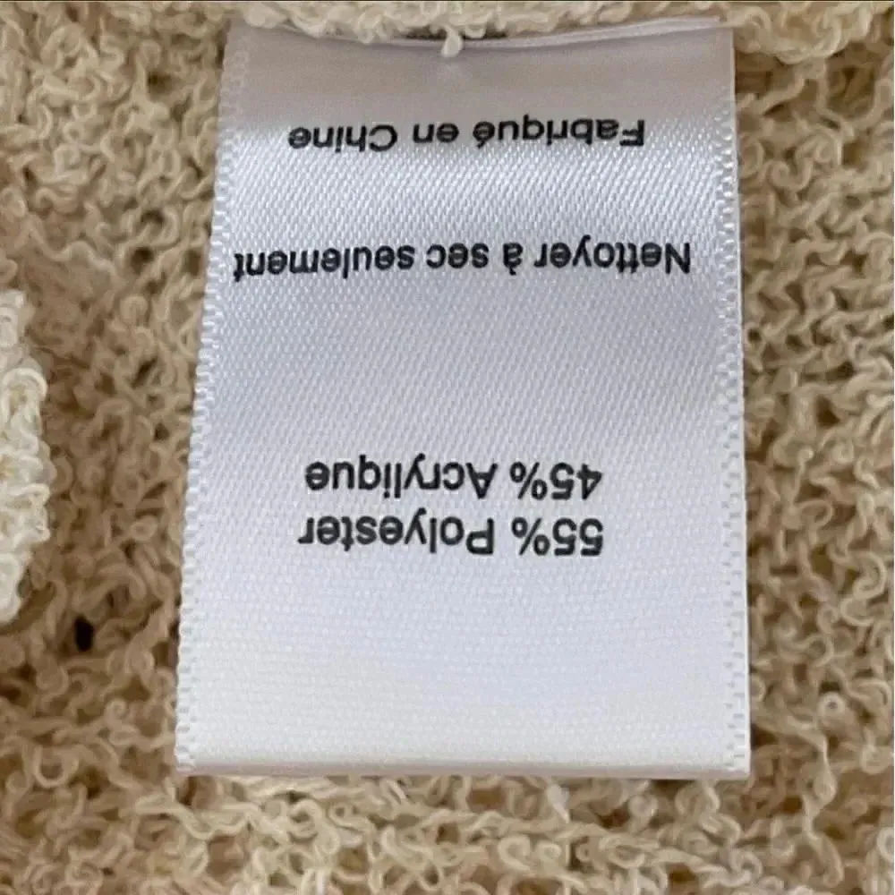 ASTR Faux Wrap V-neck Pointelle Knit Pullover Sweater in Beige Cream SZ XS - Image 13