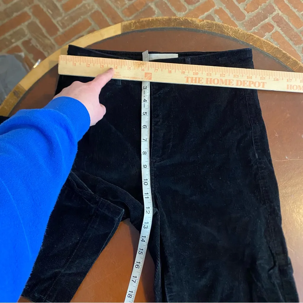 Everlane The Corduroy Wide Leg Pant Womens Size 4 High Rise Organic Cotton black - Image 3