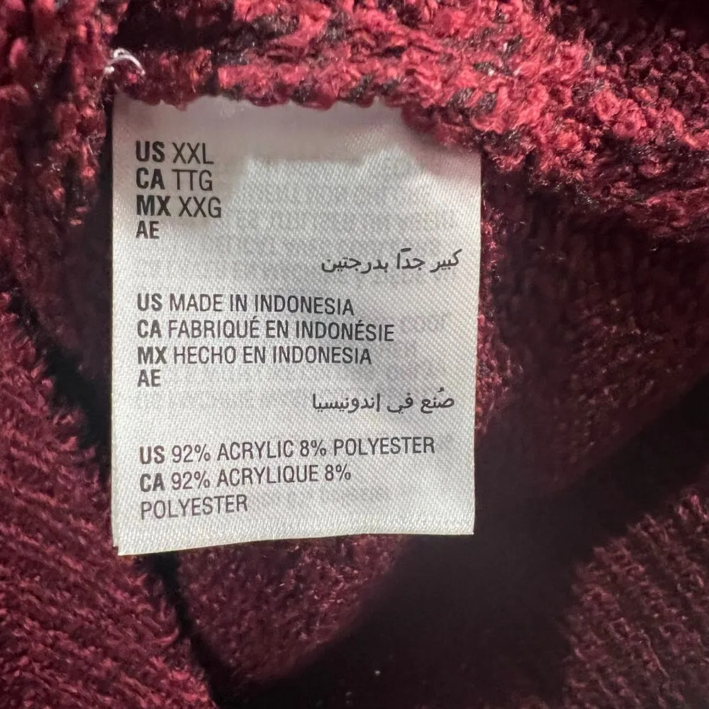 NWT Karen Scott Quarter zip pullover maroon burgundysweater jumper XXL plus - Image 3