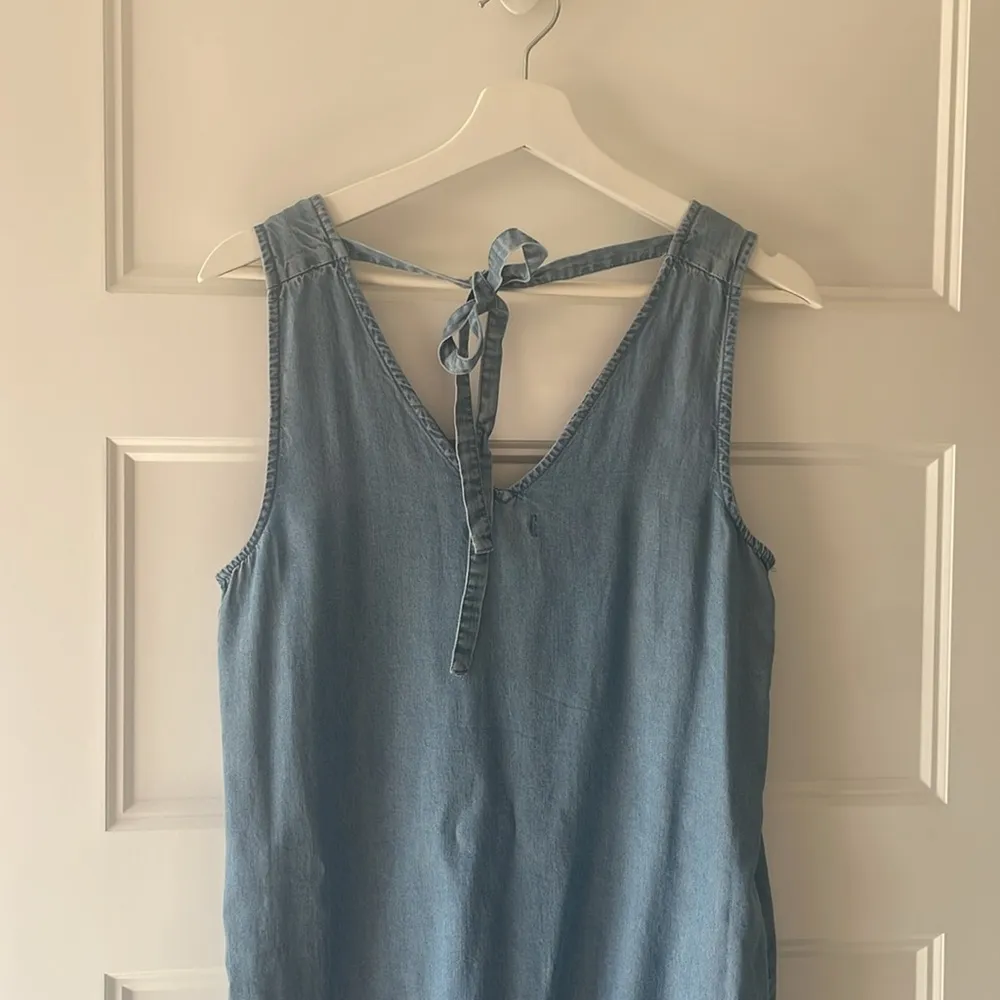 GAP Size Small Denim Chambray Open-Back Dress - Image 6