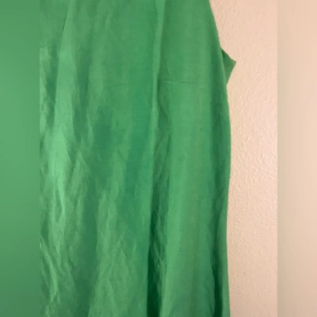 Women's Cynthia Howie Sleeveless Maxi Emerald Green Linen Blend Dress Size 10 Blue - Image 6