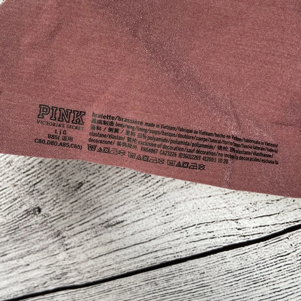 PINK Victoria’s Secret mauve pink seamless unlined bralette size large - Image 9