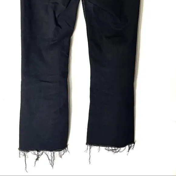 AllSaints Heidi Jeans Women’s Size 29 Black Cropped Flare Raw Hem Mid Rise - Image 7