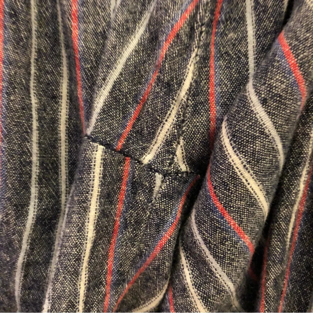 Harmony & Havoc Striped‎ Linen blend Pants Blue Red White Medium - Image 7