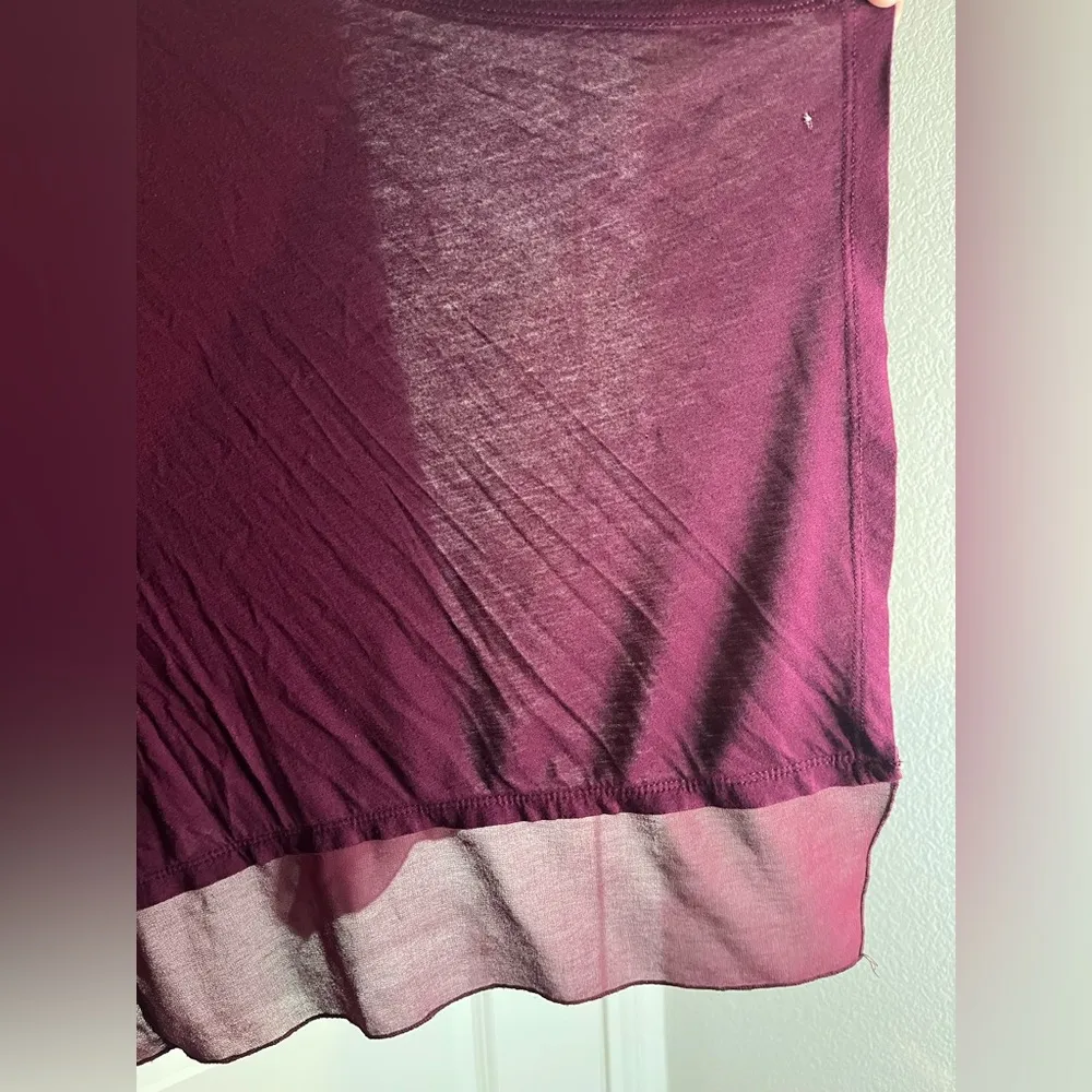 Design History Deep Maroon Sheer Chiffon Trim Detailing Waterfall Cardigan XXL - Image 13