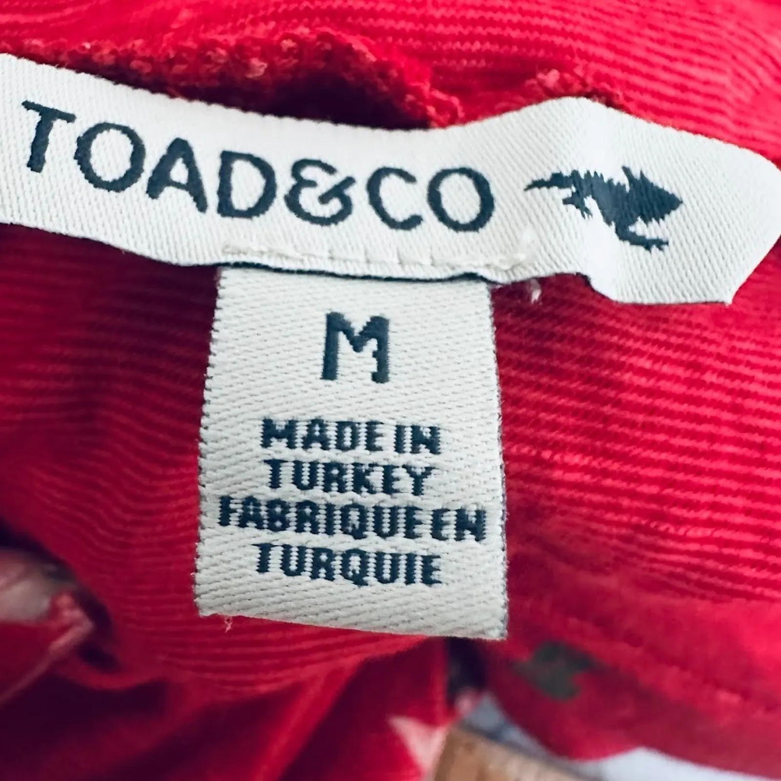 Toad & Co Chaka Skirt Sz M Organic Cotton Blend Red Floral Poppy Beachy Boho - Image 4