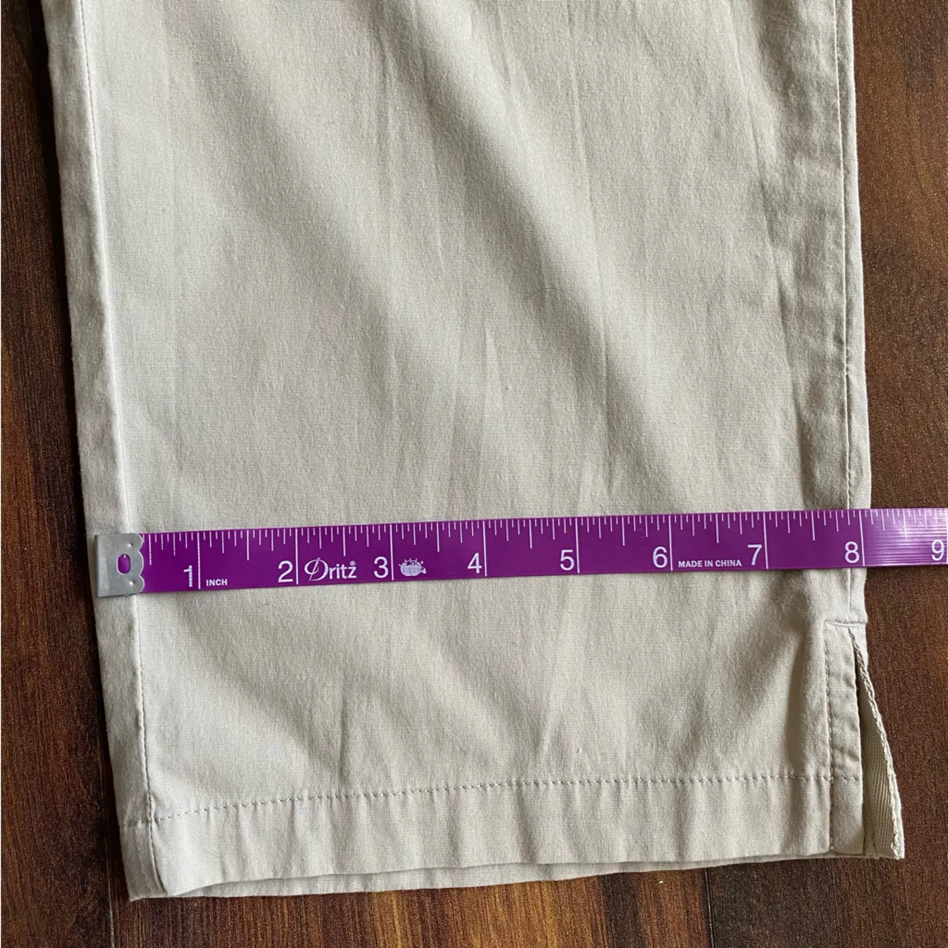 VTG Organic Cotton Blend Patagonia Lightweight Straight Split Hem Pants Khaki - Image 9