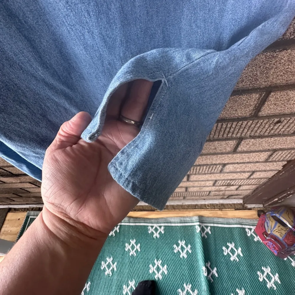 Studio Ease Vintage Denim 100% Cotton Pullover Jumper Skirt Size 14P Blue - Image 3