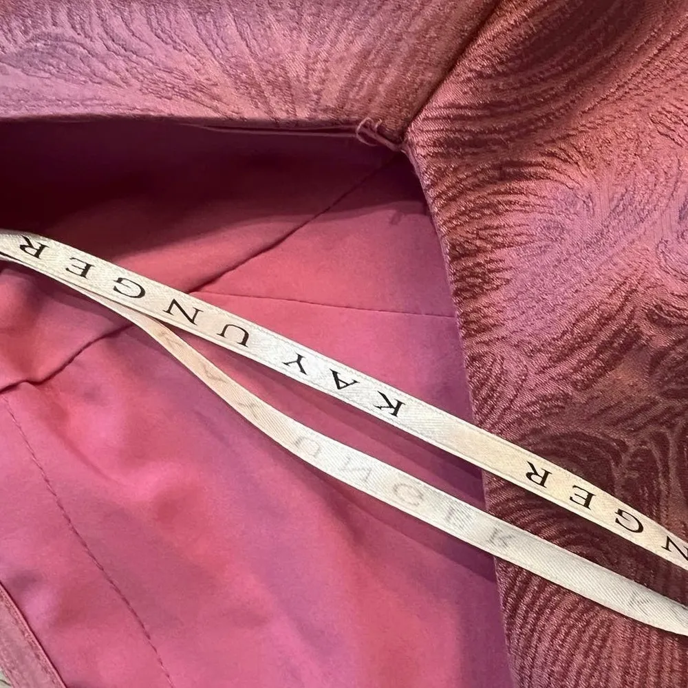 Kay Unger Caitlyn One Shoulder Rose Midi Jacquard Dress, Size 2 NEW - Image 7