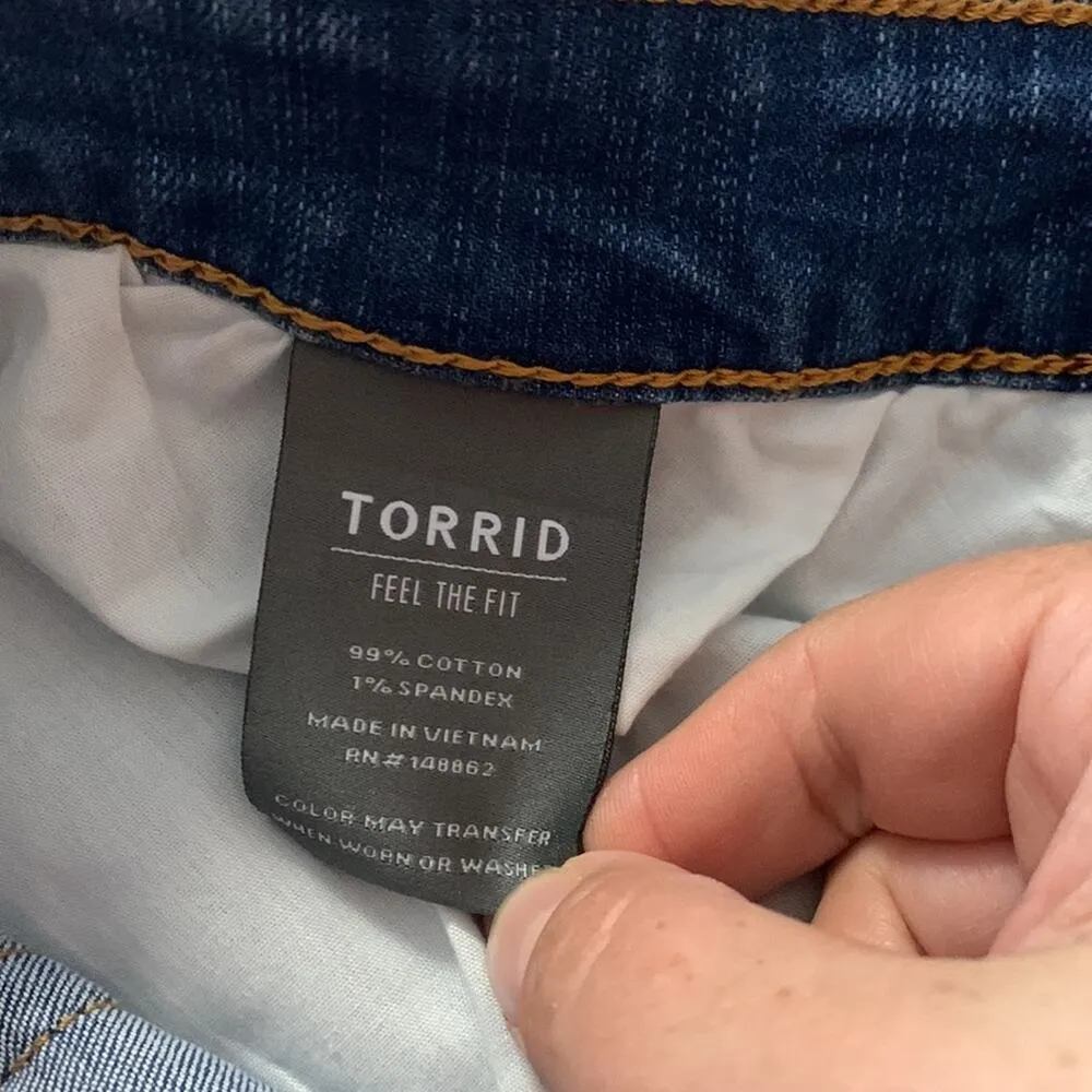 Torrid 26 R Perfect ankle skinny jeans distressed crop new cute denim 4x stretch - Image 8