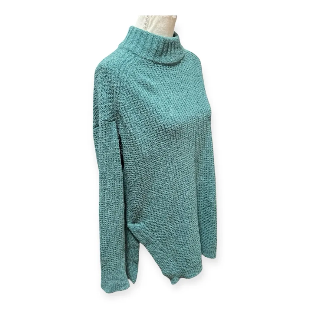 A New Day Teal Waffle Knit Turtleneck Sweater Women’s Medium - Image 4