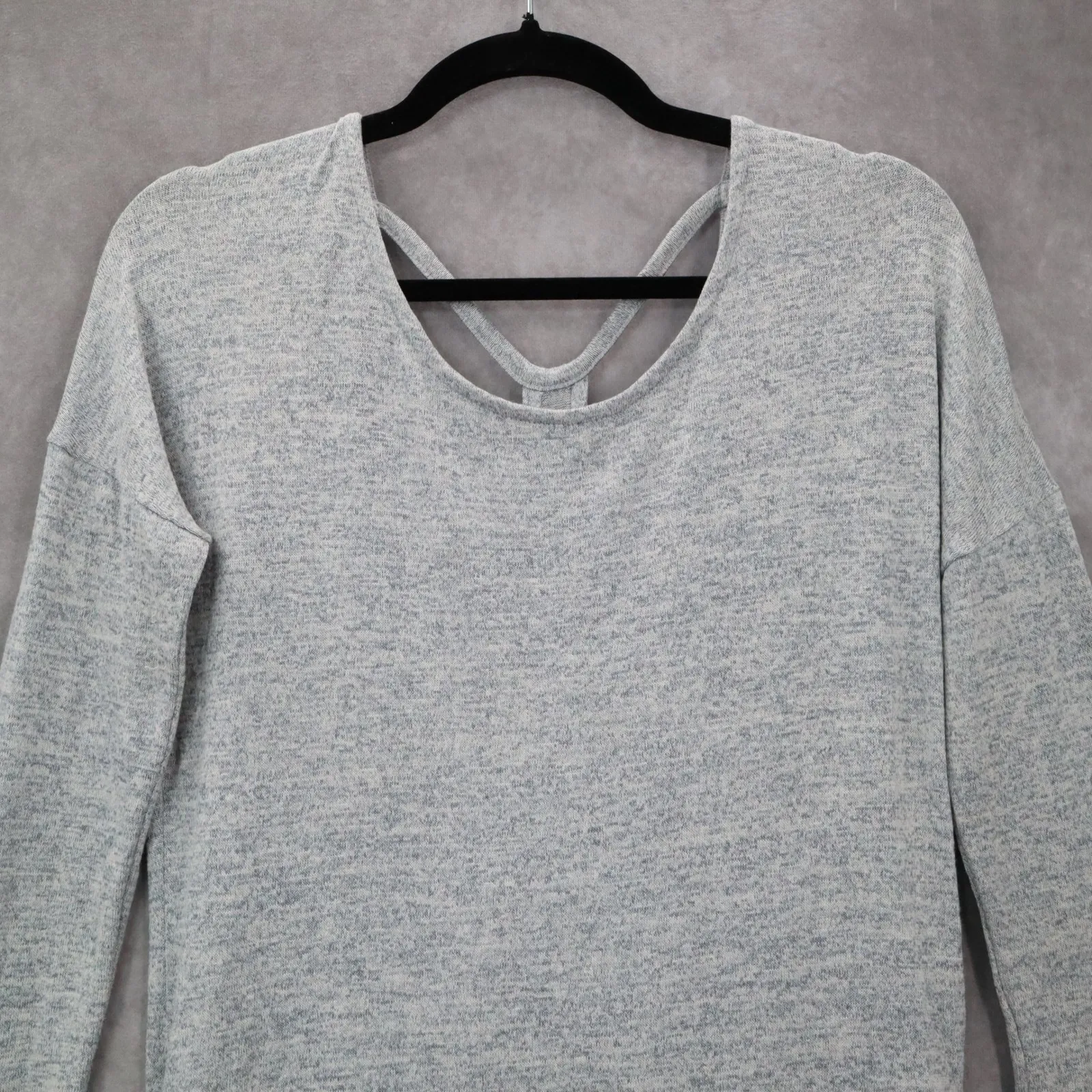 Athleta Gray Long Sleeve Knit Tunic Top Stretch Pullover Soft XS Extra‎ Small - Image 3