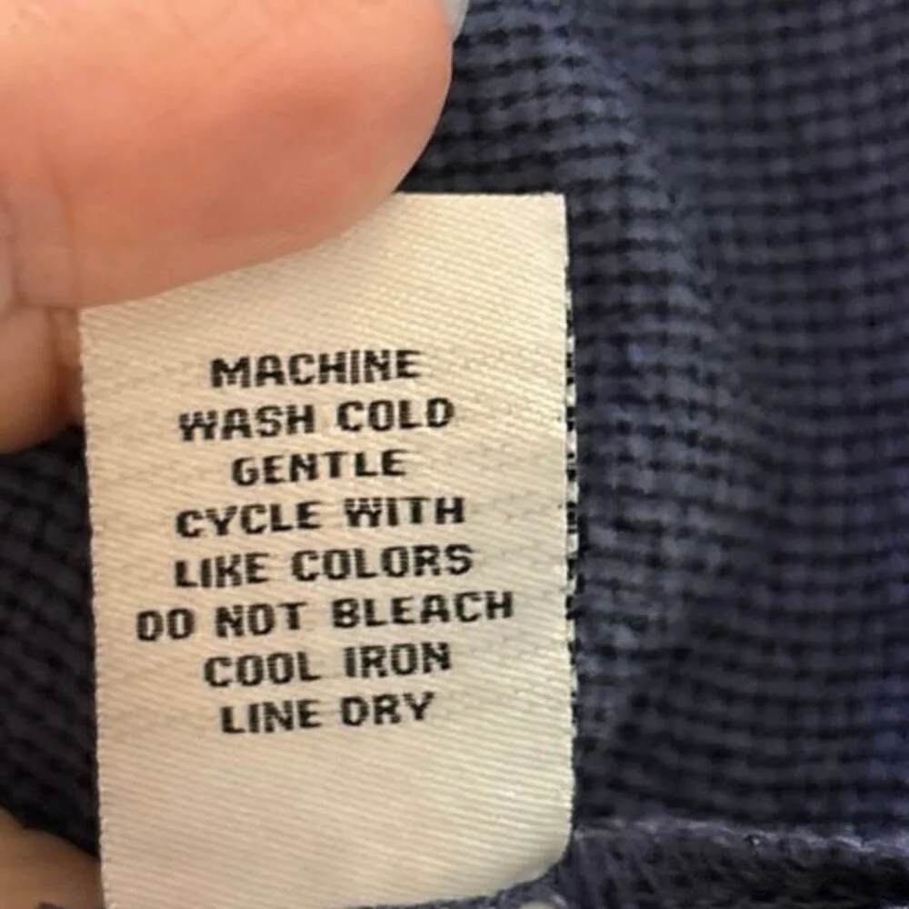 Habitat Size XL Tunic Top Crinkle Texture Lagenlook Blue V Neck - Image 5