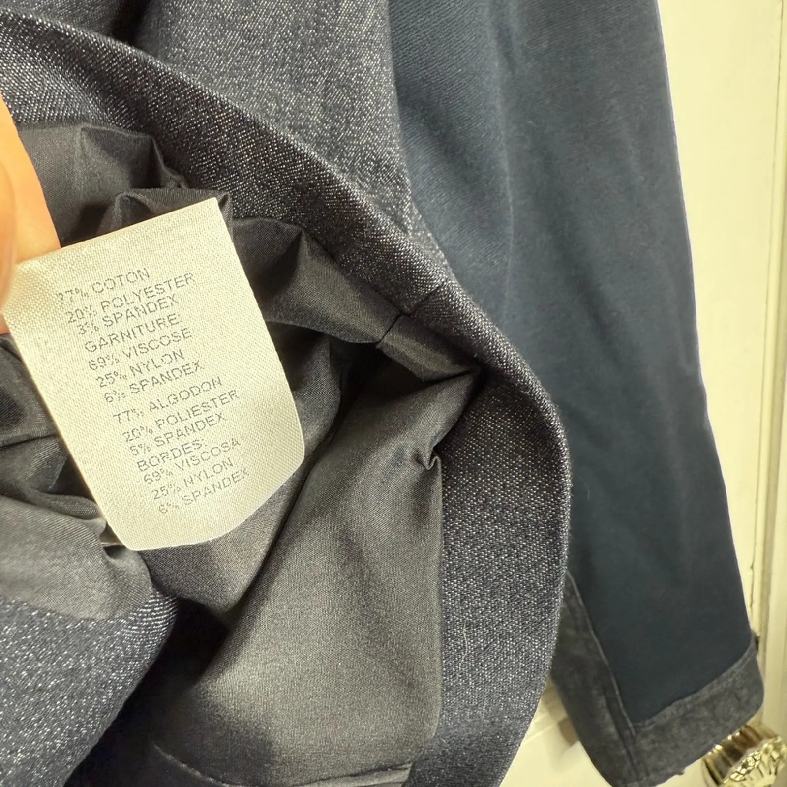 Doncaster Semi-Casual Navy Crew Neck Long Sleeve Full Hidden Zip Top W1837 Sz 6 - Image 7