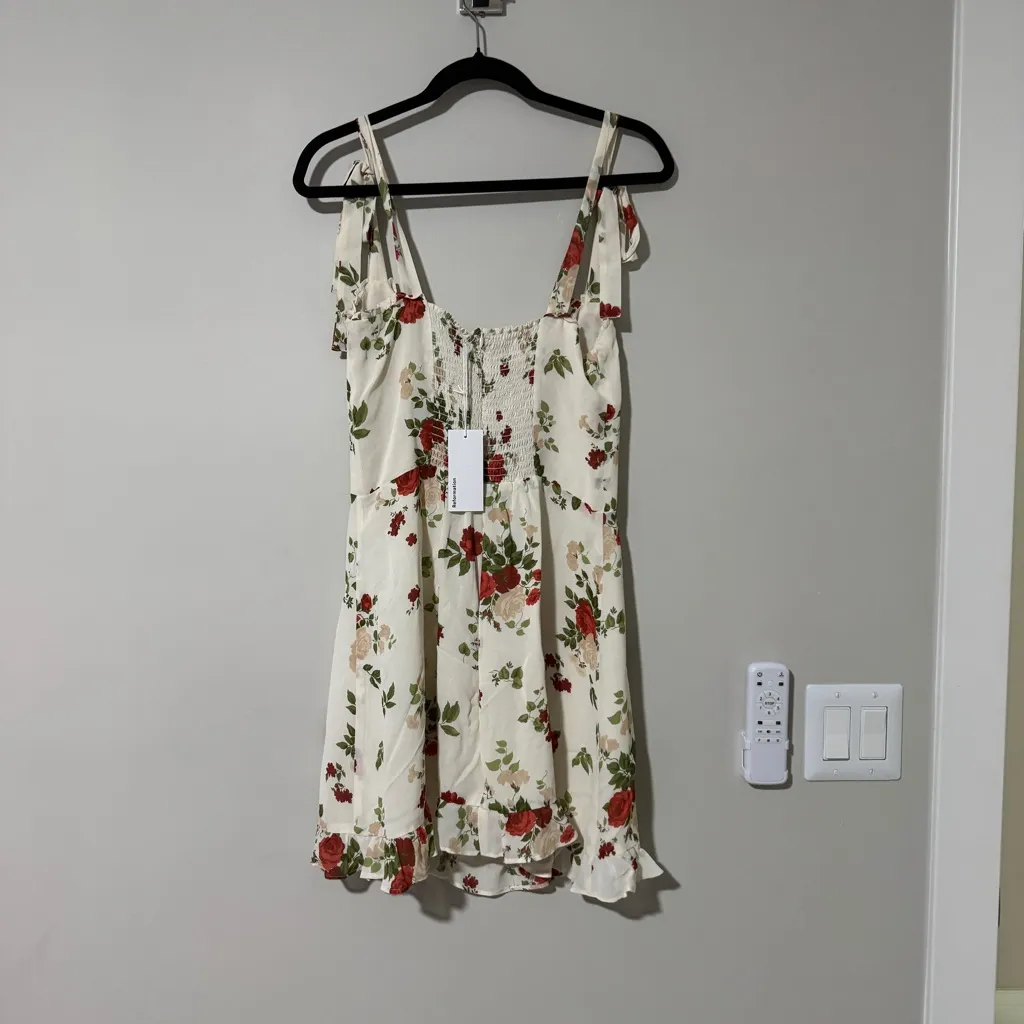 Reformation Christine Ruffle Dress Maureen Print Size 12 - Image 6