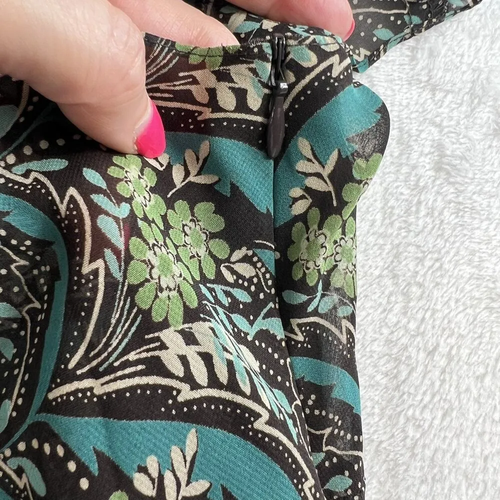 Y2K 2000s Babydoll 4P Petite Top Floral Fairy Whimsigoth Chiffon Ann Taylor Loft - Image 4