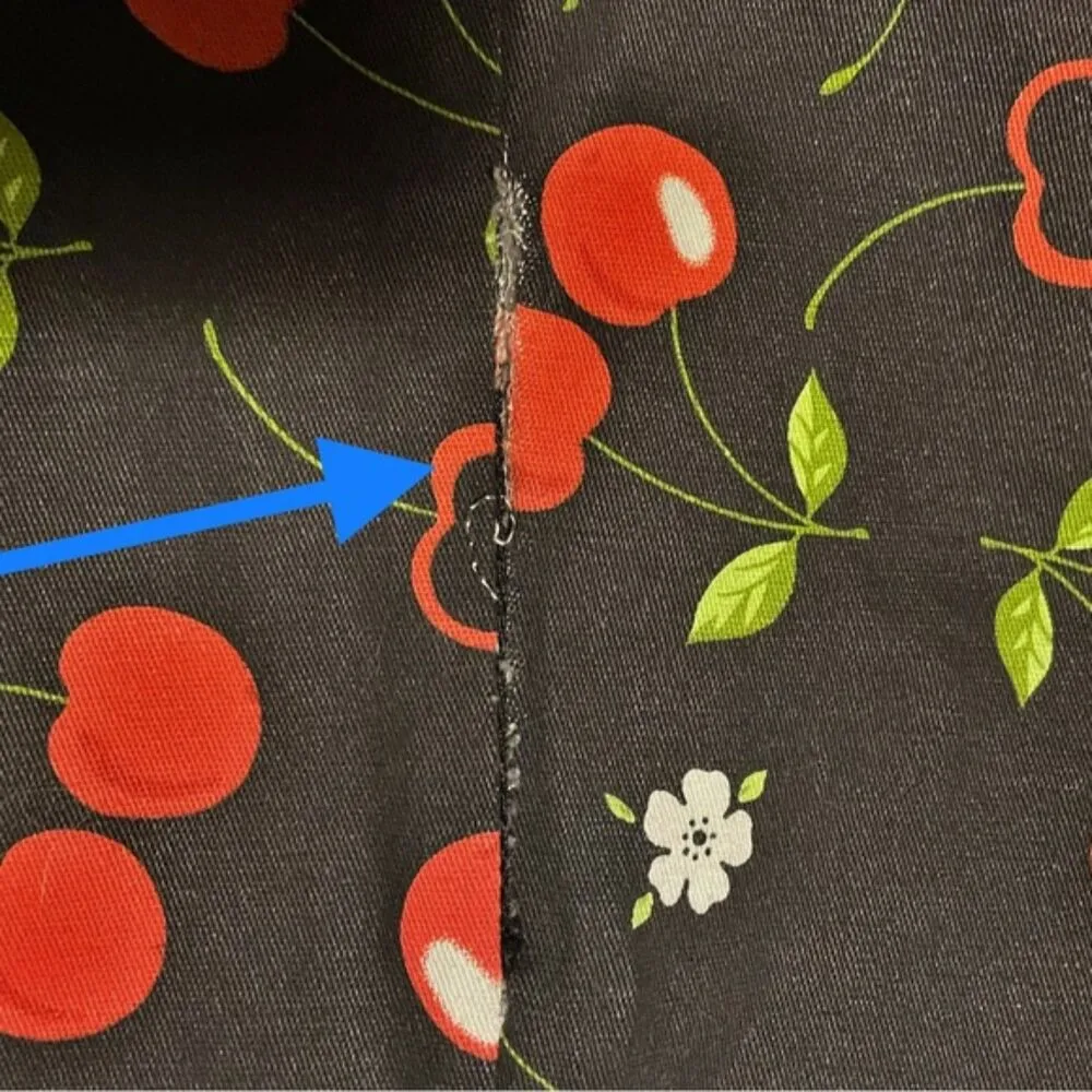 Tripp NYC Cherry Print Stretch Pencil Skirt Black Red Rockabilly Women’s Size 16 - Image 11