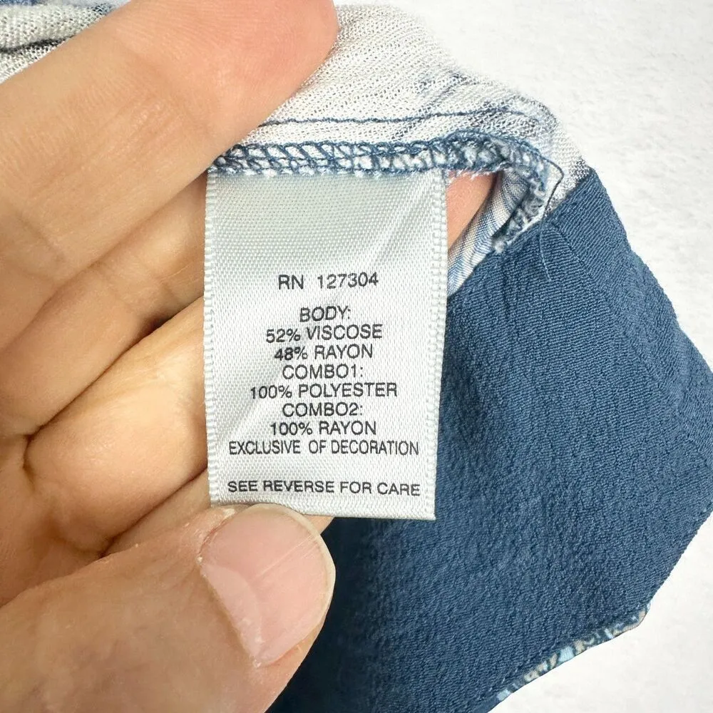 John Mark Print Embroidered Kimono Size Medium Floral Patchwork Boho - Image 8