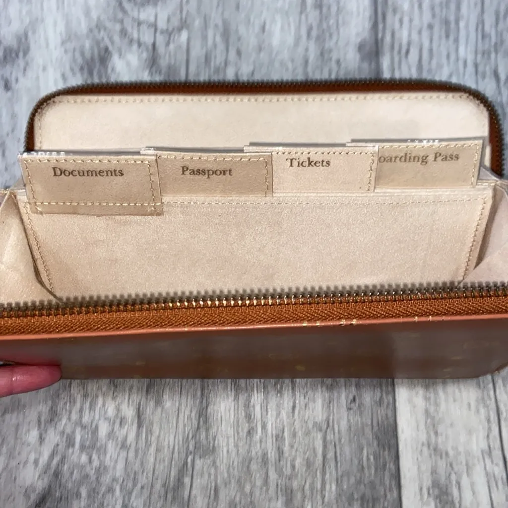 EVIL EYE BROWN LEATHER TRAVEL WALLET Organizer Case NWT - Image 3