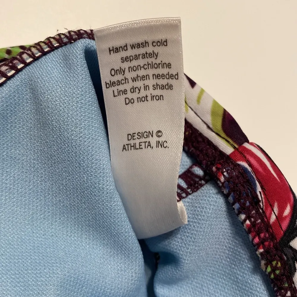 Paisley SWIMSUIT bikini bottoms fold down waist ruched sides size large - Image 5