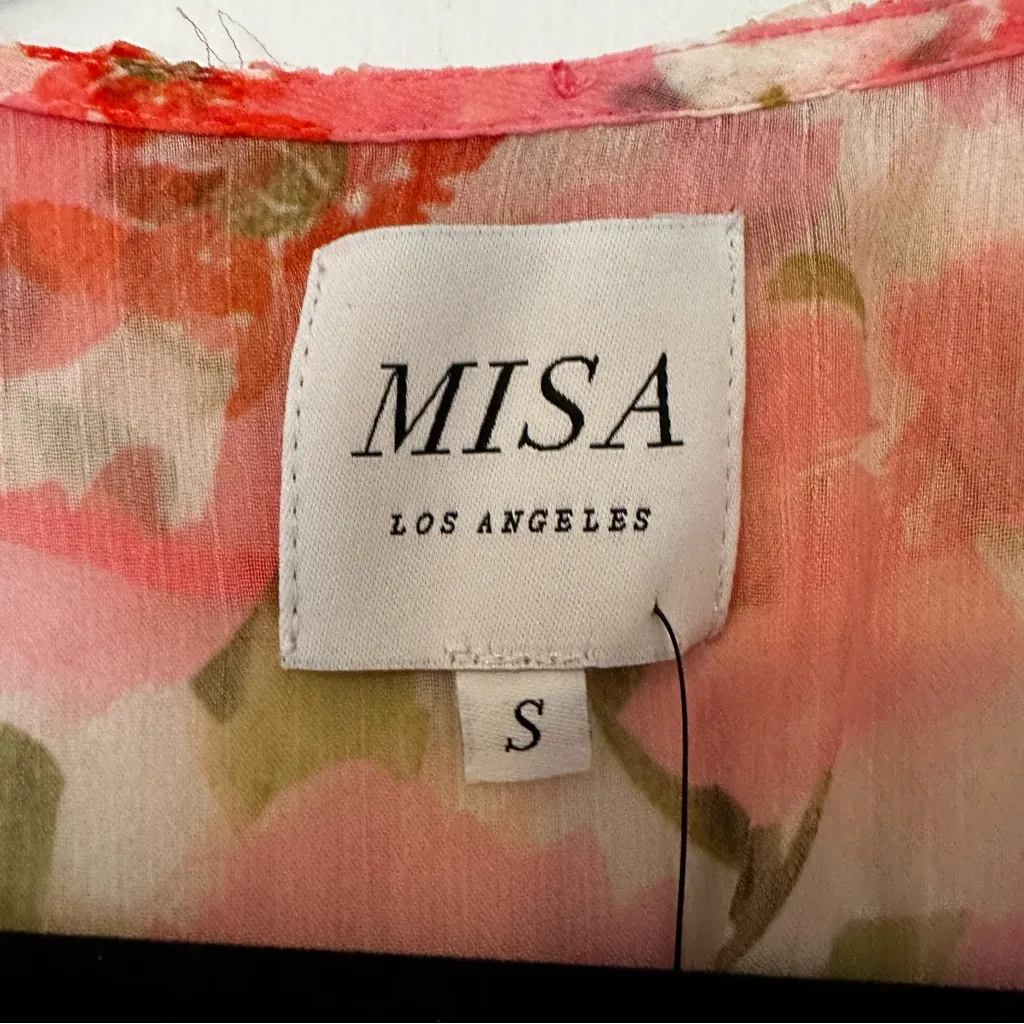 MISA Kidada Floral Tiered Ruffle Chiffon Midi Dress Sleeveless Womens Small New - Image 6