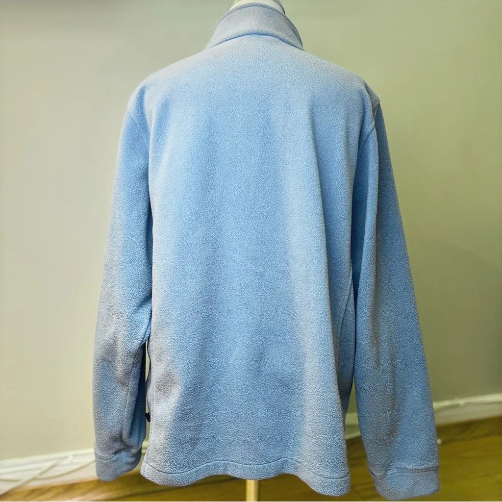 Woolrich Women’s Fleece Full Zip Mock Neckline Jacket Winter Thermal Blue Size L - Image 3