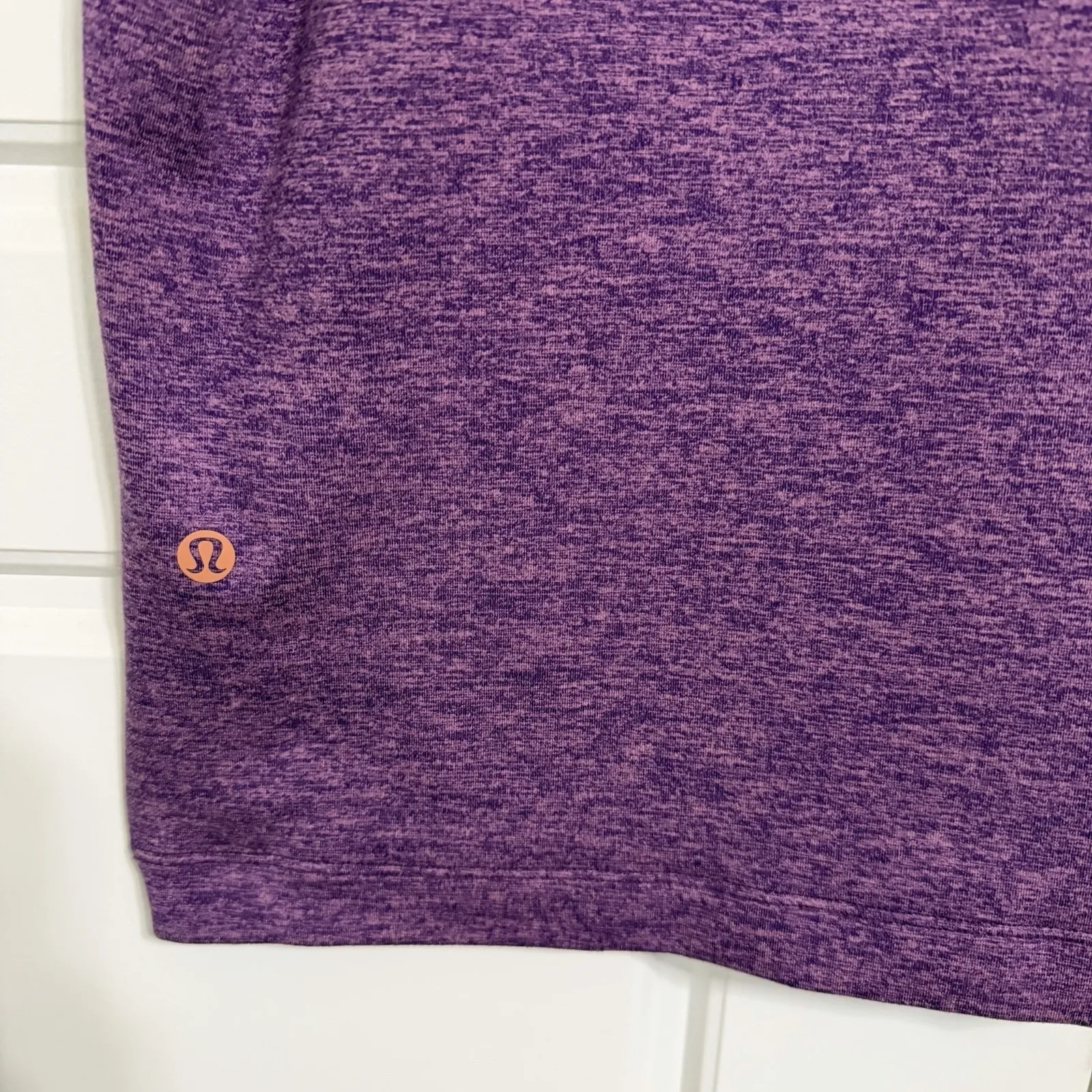 Lululemon Athletica Purple Heathered Short Sleeve Athletic T Shirt Women's Med - Image 7